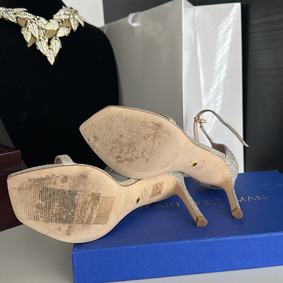 Stuart Weitzman Amelia Glitter Shows 7 B - Picture 4 of 8